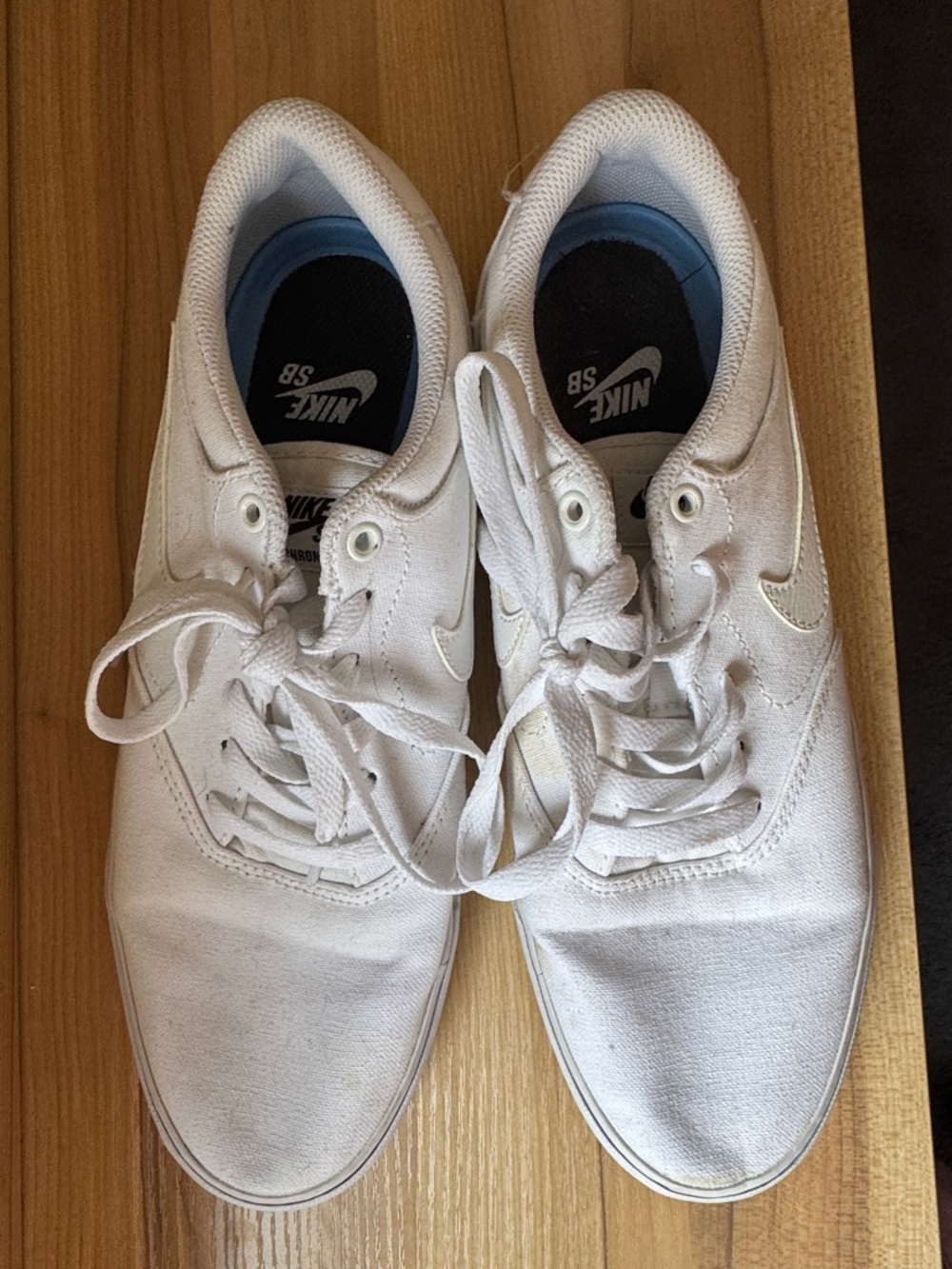 Men’s NIKE SB Chron 2 Canvas Shoes Triple White